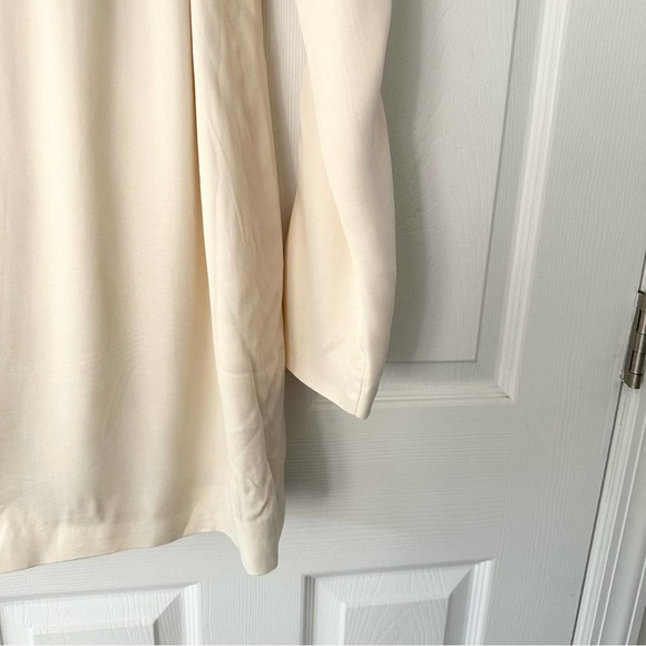 Zara Cream Beige Satin Effect True Wrap Long Sleeve Blazer Mini Dress Small - Picture 11 of 16